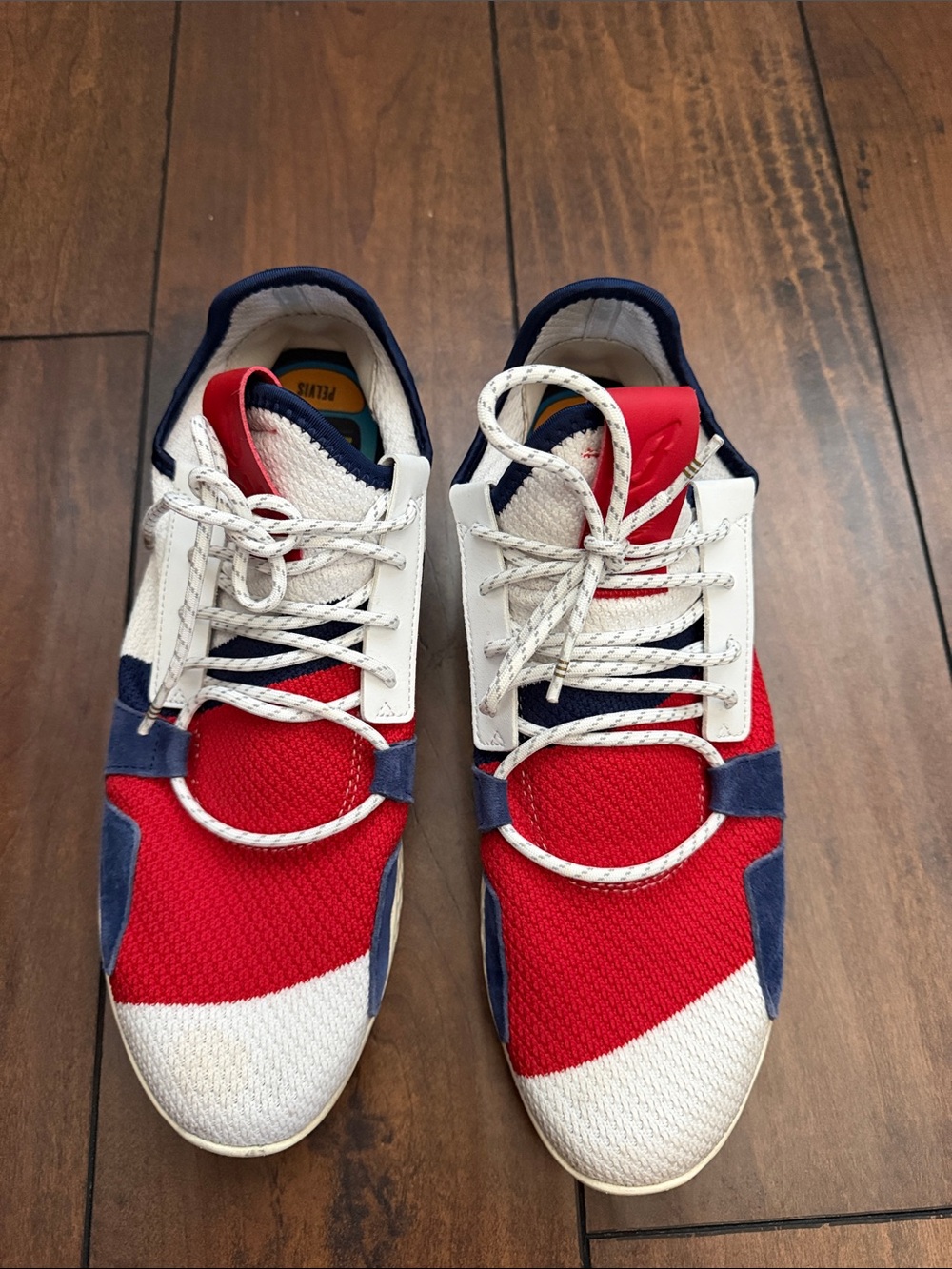 Men's Red, White & Navy Lightweight Athletic Sneakers: Pharrell Adidas